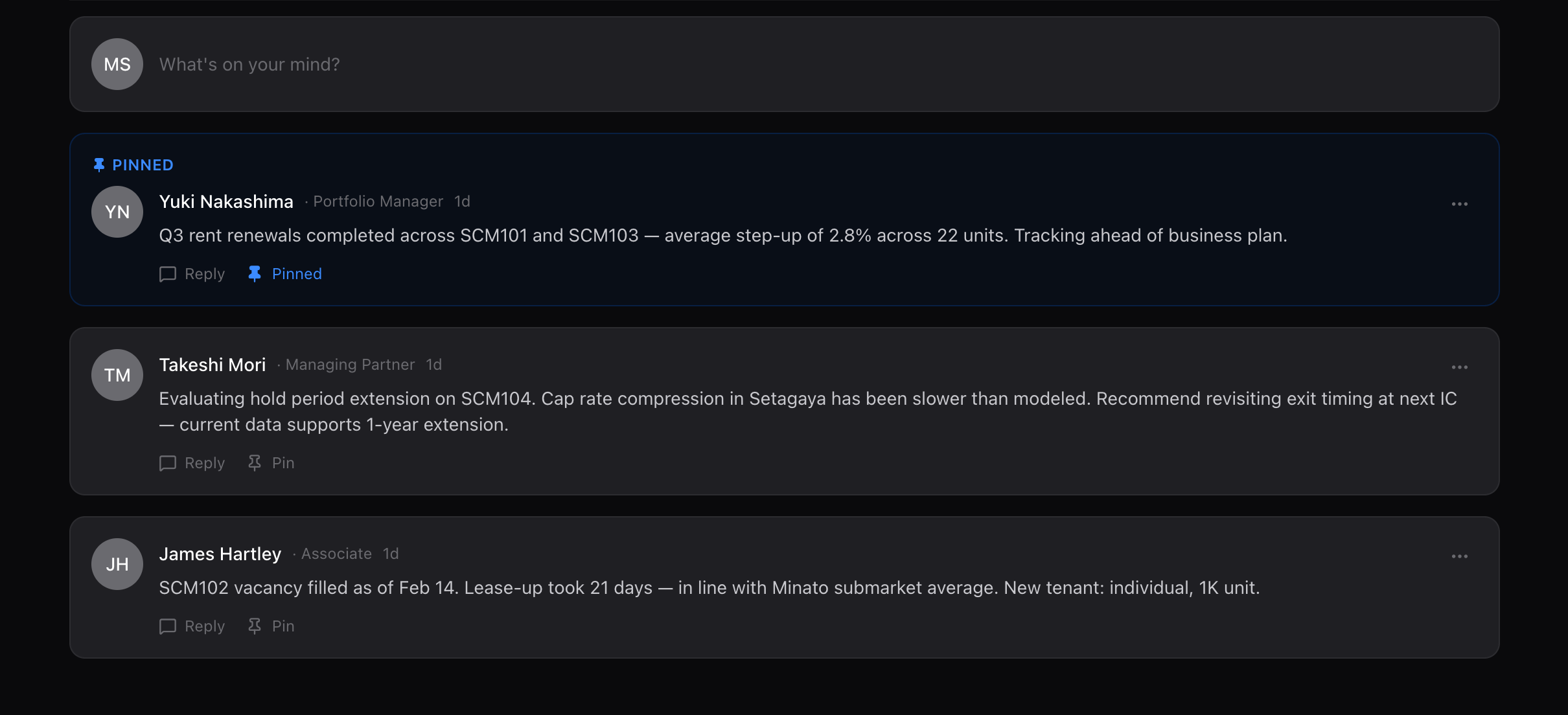 Portfolio Threads — Team Discussions